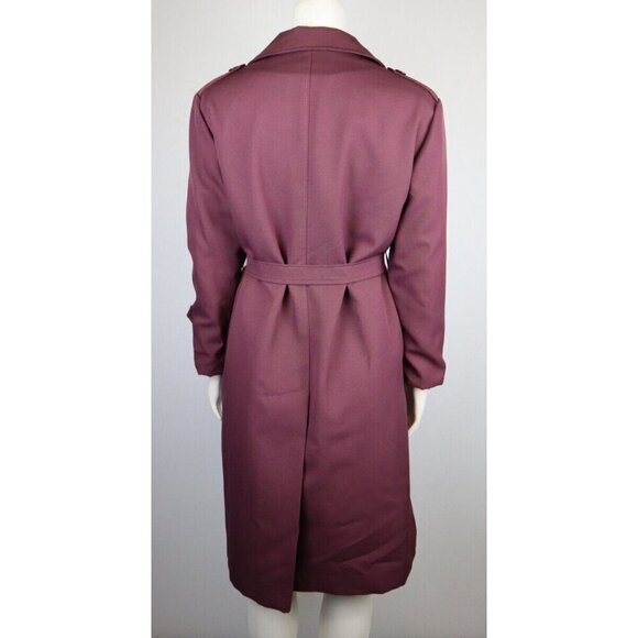 VINTAGE 70S WOMEN'S WINE PURPLE TRENCH COAT JACKET - MERVILLE - REMOVABLE LINER - Picture 11 of 16